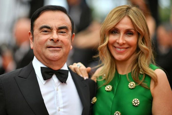 Carole and Carlos Ghosn at Cannes film festival in happier times
