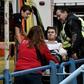 Two people were evacuated from a stairwell and three from a balcony
