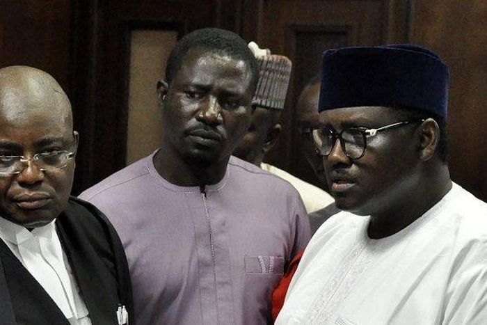 Abdulrasheed Maina, former Chairman, defunct Pension Reform Task Team (PRTM), and his son, Faisal (The Nation)