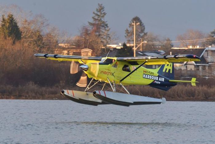 Harbour Air Pilot and CEO Greg McDougall flies the world's first all-electric, zero-emission commercial aircraft during a test flight in a de Havilland DHC-2 Beave' from Vancouver International Airport’s South Terminal on the Fraser River in Richmond, ...
