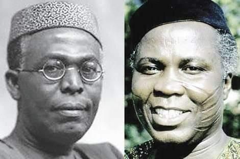 Foremost political leaders in Yorubaland, Chief Obafemi Awolowo and Ladoke Akintola. (MegaIconMagazine)