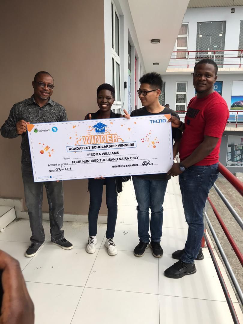 TECNO, IManage Africa and ScholarX fulfilled their promise as they reward winners in the AcadaFest Scholarship 2019