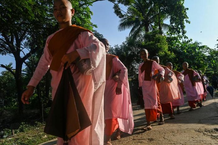 Buddhist child nuns from the Mingalar Thaikti nunnery in Myanmar were born in an area of eastern Shan state plagued by conflict between local rebel groups and the military