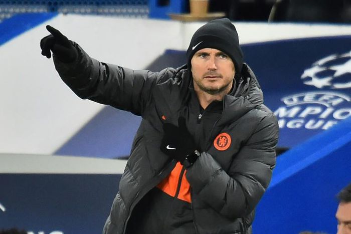 Unhappy: Chelsea coach Frank Lampard gestures on the touchline