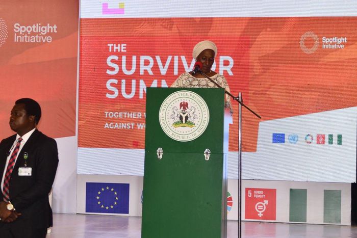 Wife of the Vice President, Mrs Dolapo Osinbajo. [Twitter/@unwomenNG]