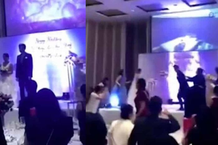 Groom stuns wedding guests with videos of bride sleeping with her pregnant sister’s husband (video)