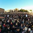 In Rome's immense San Giovanni Square, the crowd sang the anti-fascist anthem Bella Ciao