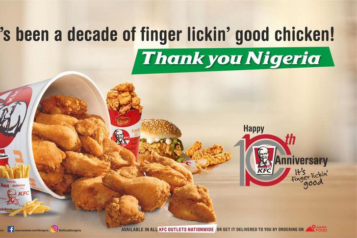 Thank you Nigeria, it's been 10 years of finger lickin' good chicken