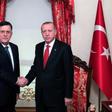 Turkish President Recep Tayyip Erdogan (R) meets with Fayez al-Sarraj, the head of the Tripoli-based Government of National Accord in Istanbul on November 27, 2019