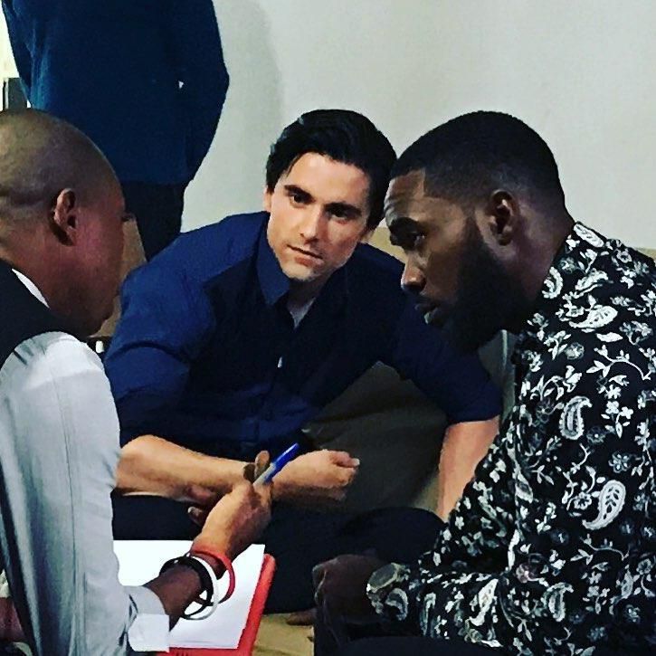 Torin Pocock and Uzor Arukwe on the set of 'Kpali' which was filmed in 2017. [Instagram/torin_etc]