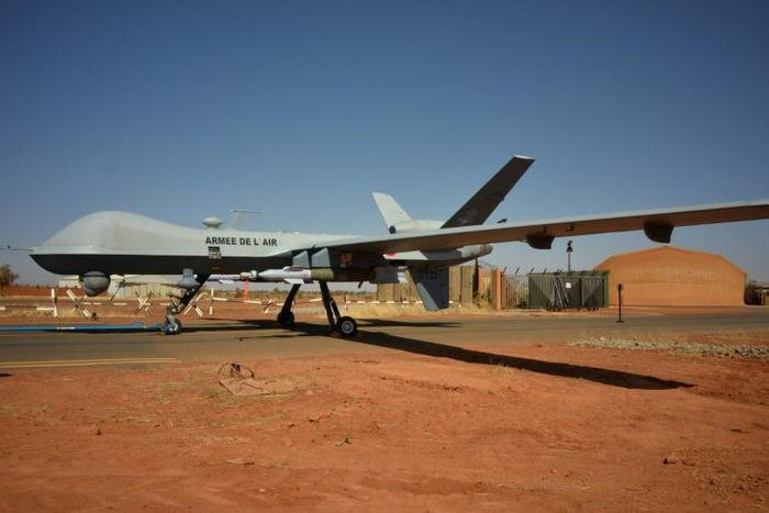 The French army has deployed three armed Reaper drones at an air base in Niamey, Niger