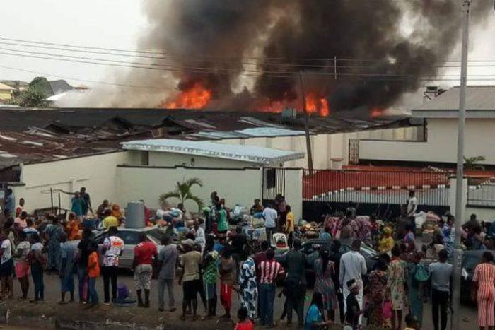 Fire incident in Benin market