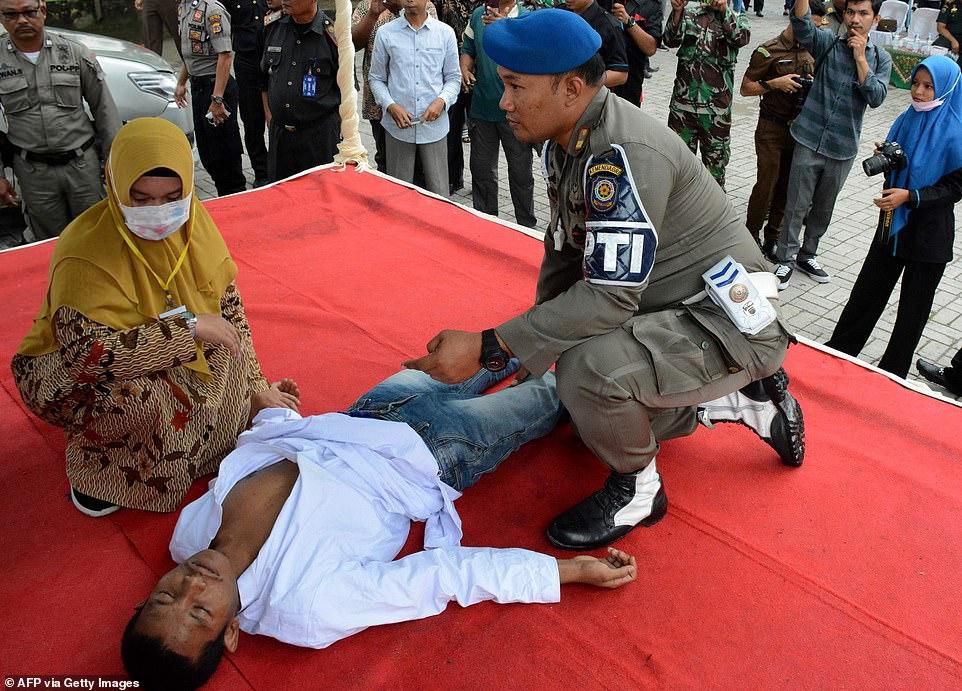 Man who fainted during 100 lashes for premarital sex was revived to take the rest before being rushed to the hospital