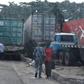 Iponri Bus Stop filled with trucks impounded  by Police in Lagos