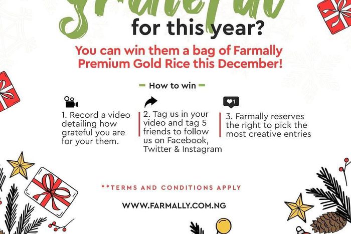 Win a bag of rice this festive season with Farmally!