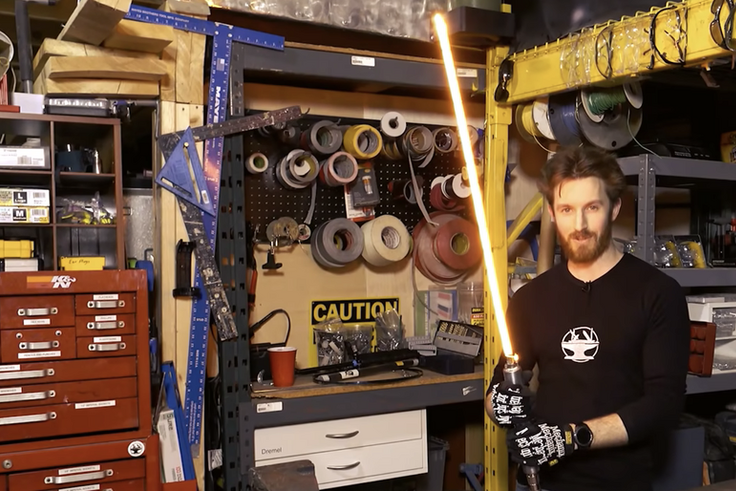 Watch This Guy Make a Realistic Lightsaber