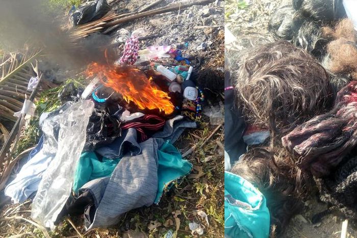 Lady gives life to Christ, burn her makeup kit, wigs and trousers after motorcyclist’s preaching (photos)