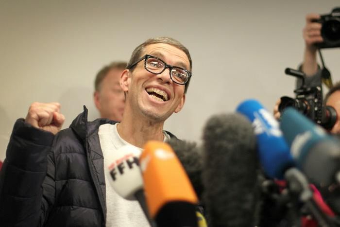 Soering was welcomed by supporters on his arrival at Frankfurt Airport