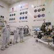 The Mars 2020 rover's driving equipment was given its first test inside a large, sterile room at the Jet Propulsion Laboratory in Pasadena, near Los Angeles