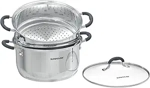 SUNHOUSE - 3.1 Quarts Steamer Pots With Lid 2-Tier