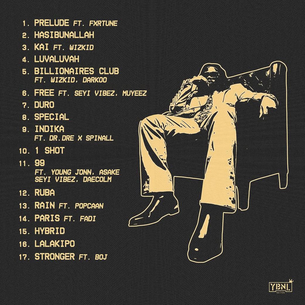 Olamide shares tracklist for his upcoming album with guest verses from Wizkid, Dr DRE