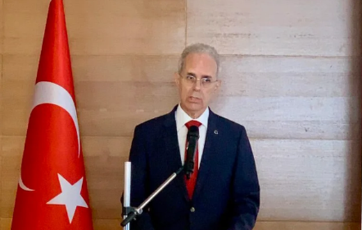 Turkish Envoy Mehmet Poroy speaking at the country’s Democracy and National Unity Day celebration on Tuesday night in Abuja. Credit: NAN