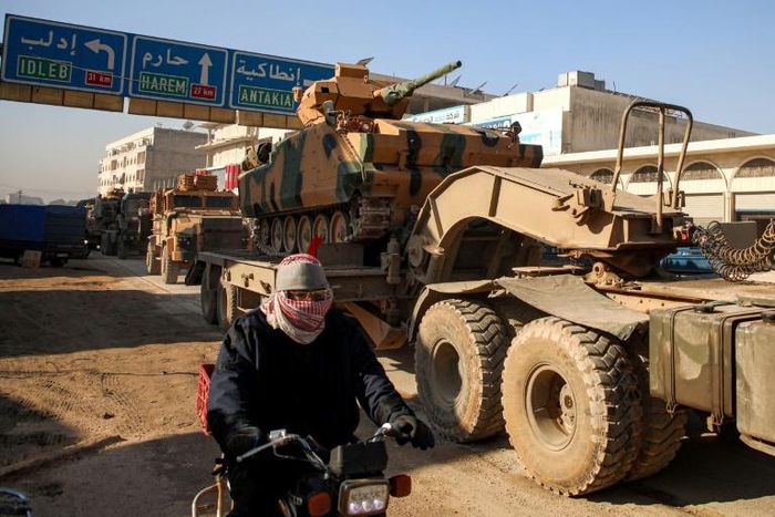 The clashes came a day after Turkey sent a convoy of tanks and armoured vehicles into northern Syria