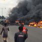 Vehicles on fire after a fuel tanker exploded in Lagos