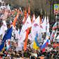 Opposition supporters march in memory of murdered Kremlin critic Boris Nemtsov in downtown Moscow on February 29, 2020