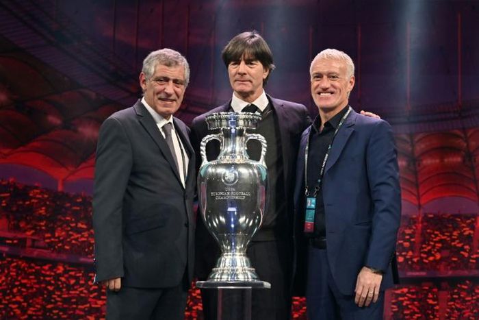 Joachim Loew (C) has been put under pressure to reach the semi-finals at Euro 2020