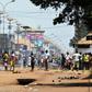 Protesters confront the Guinean army in the streets in Conakry on March 22, 2020, during a constitutional referendum in the country