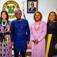 (L-R) Ademola Oduwole, Zuriel Oduwole, Governor Babajide Olushola Sanwo-Olu, Mercy Suess and The Haven Homes General Manager, Ufuoma Ilesanmi at the courtesy visit to the governor in Lagos.