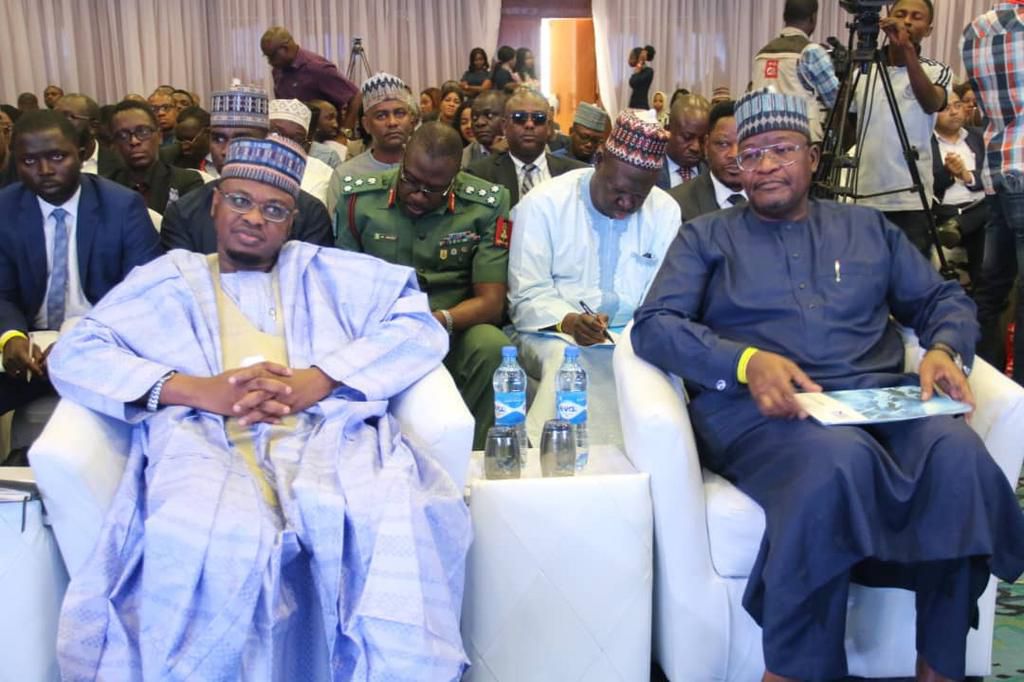 Minister of Communications and Digital Economy, Dr. Isa Ali Ibrahim Pantami and Prof. Umar Danbatta, Executive Vice Chairman, NCC at the Annual Cyber Security Conference organised by the Nigerian Communications Commission. [Twitter/@FMoCDENigeria]