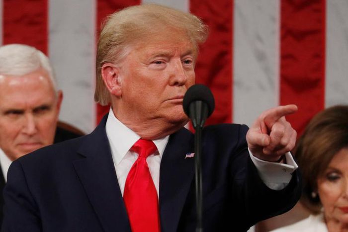 U.S. President Donald Trump delivers his State of the Union address to a joint session of the U.S. Congress in the House Chamber of the U.S. Capitol in Washington, U.S. February 4, 2020. REUTERS/Leah Millis/POOL
