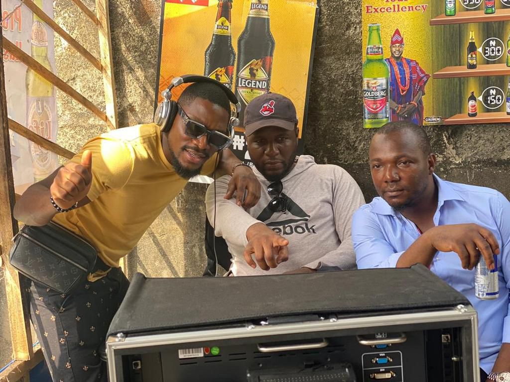 Tobi Bakre on the set of Filmone's film production 'Sanitation Day' [Filmone]