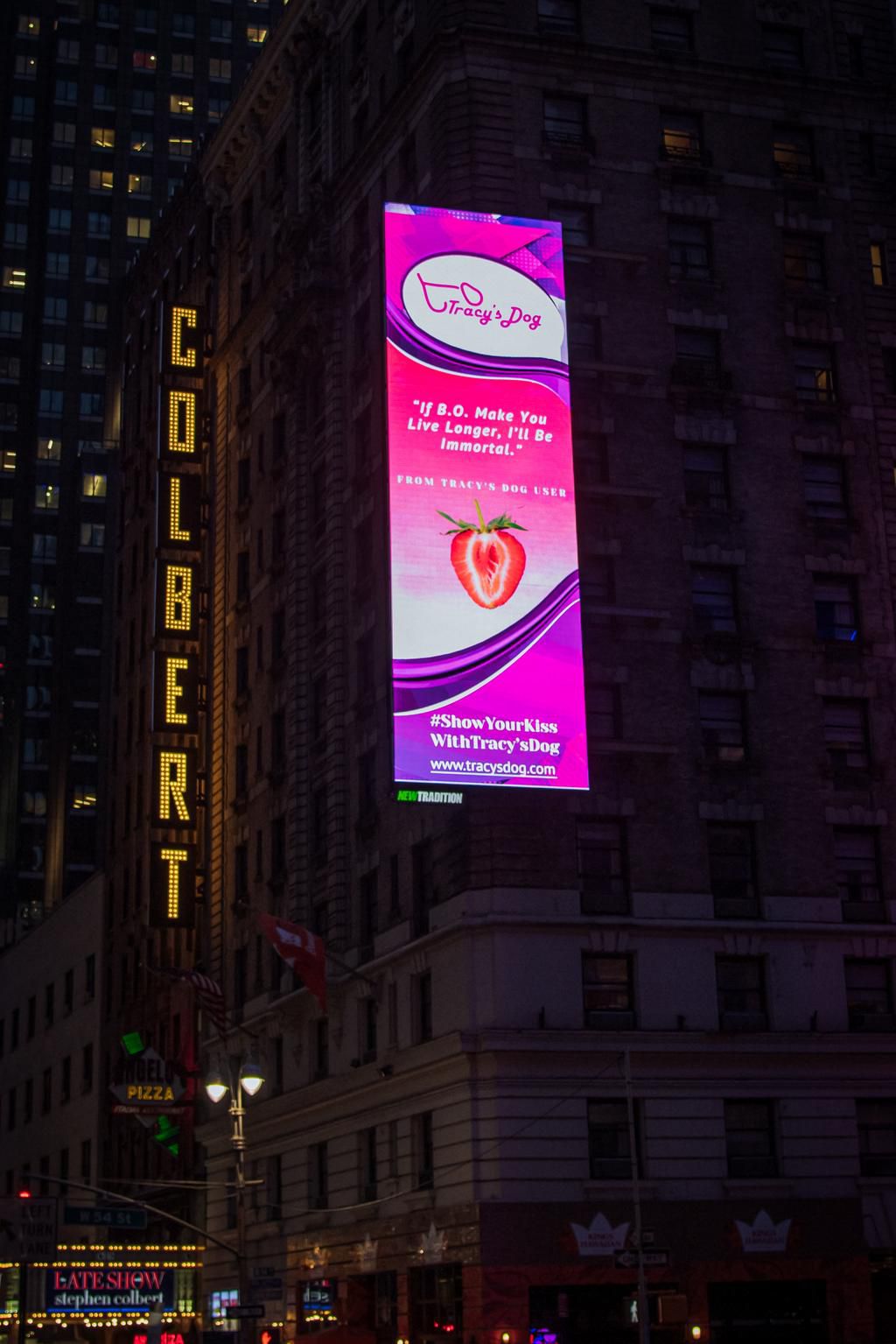 Tracy’s Dog aired in New York's Times Square for two weeks [Tracy's Dog]