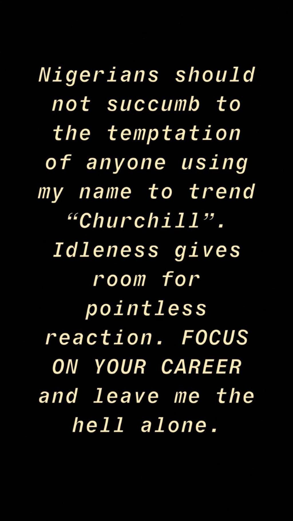 Olakunle Churchill on his part advised Nigerians to ignore Tonto Dikeh and her desperation for cheap publicity [Instagram/OlakunleChurchill]