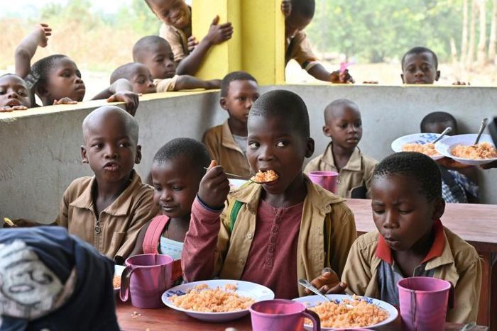 For these Ivorian children, the canteen is a big draw of primary schooling made possible by village women