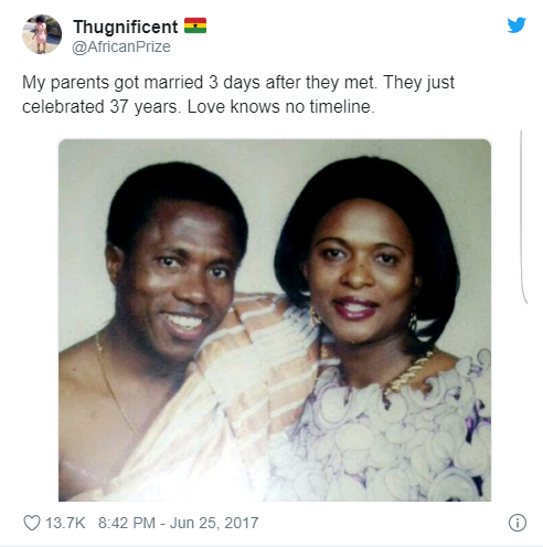 Couple who married just 3 days after meeting celebrates 37 years of a successful union
