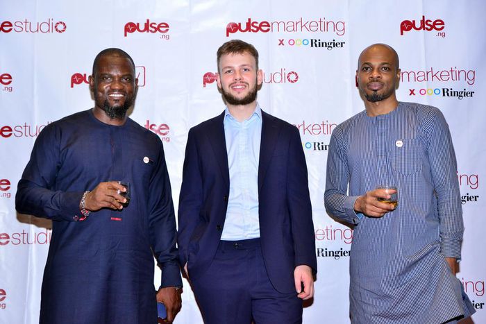 From left: Ben Onwe, Head of New Business, Pulse; Moritz Boullenger, General Manager, Pulse Nigeria, and Ben Bassey, Editor-In-Chief, Pulse Editorial.