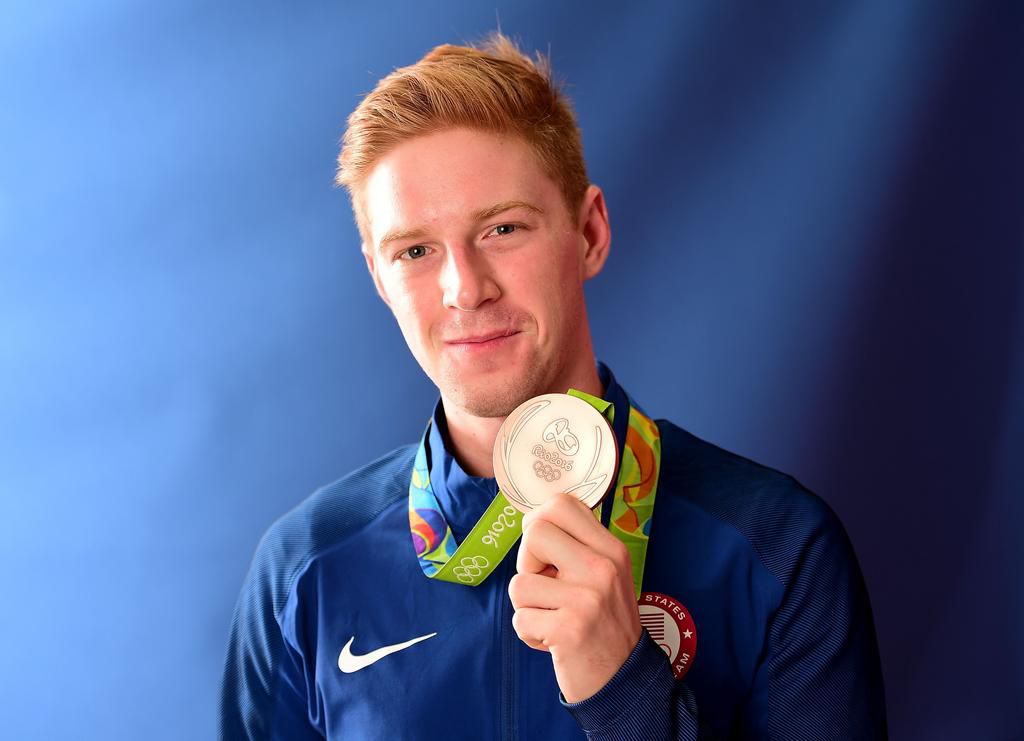 Imbdoen with his bronze medal after the 2016 Olympic Games.