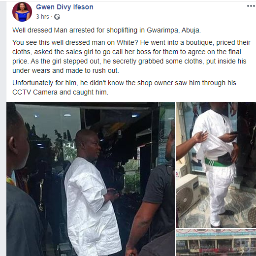 Elderly slay king nabbed with stolen boutique clothes hidden in his underwear