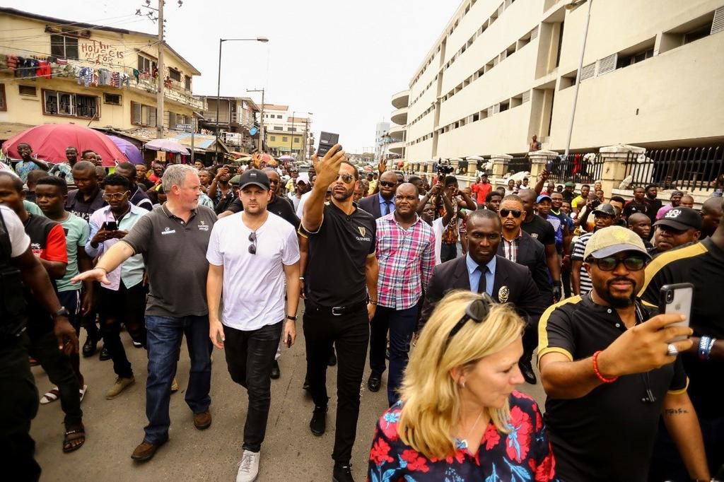 Rio Ferdinand bonds with fans made of more in Yaba