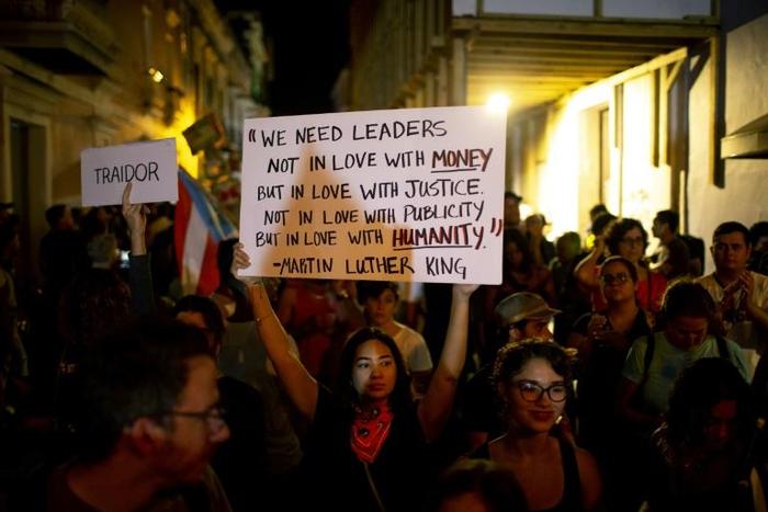 Protestors demand the resignation of Governor Wanda Vazquez Garced in San Juan, Puerto Rico