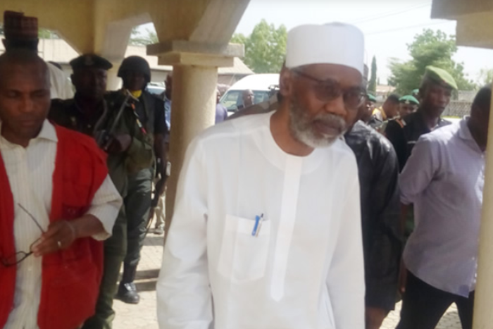 Attorney General of the Federation, Mr. Mohammed Adoke, arrived at FCT court. (Punch)