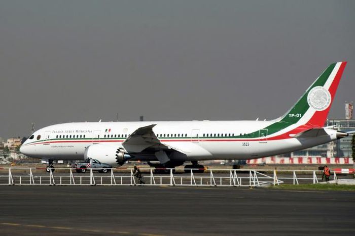 View of Mexico's presidential Boeing Dreamliner in 2018