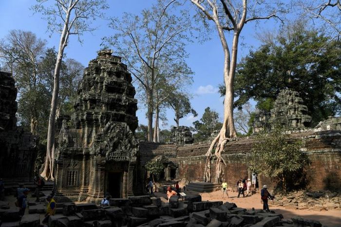 The tourists were part of a group that arrived in Siem Reap, home to the famed Angkor Wat temple complex