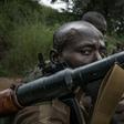 A Central African Republic soldier trains with an anti-tank weapon in August 2019