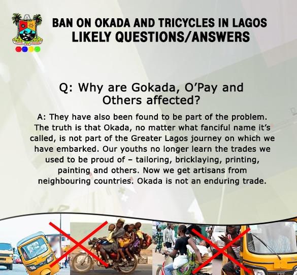 The Lagos State government sees no future for okadas in the state [LASG]