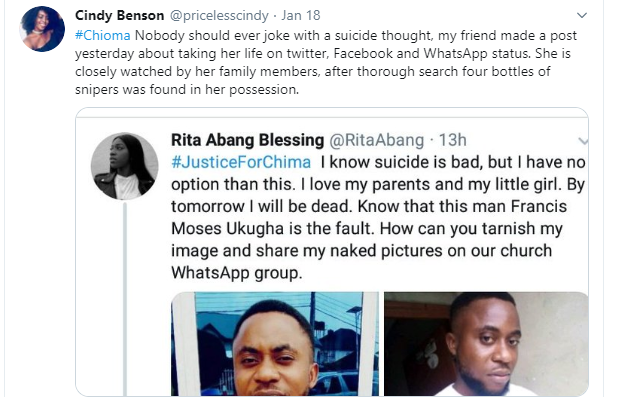 “Suicide is bad but I have no option” - Lady whose pastor shared her nude photos on church’s WhatsApp group